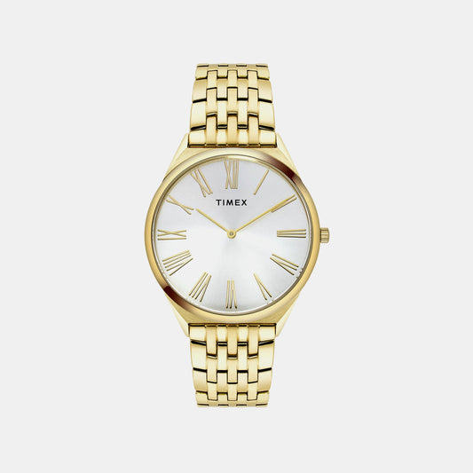 Timex TWEG27902 Silver Dial Round Case Analog Men Watch – Stainless Steel Bracelet, Quartz Movement