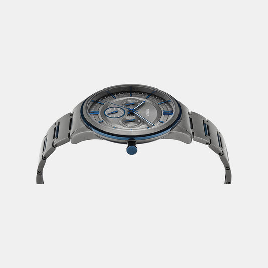 Timex TWEG28003 Grey Dial Round Case Analog Men Watch – Two‑Tone Stainless Steel Bracelet, Quartz Movement