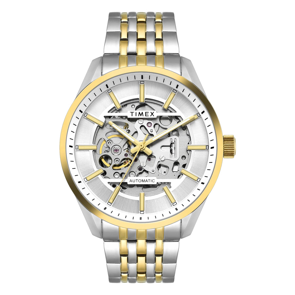 Timex TWEG31602 Signio Automatic Silver Dial Two-Tone Stainless Steel Men's Watch