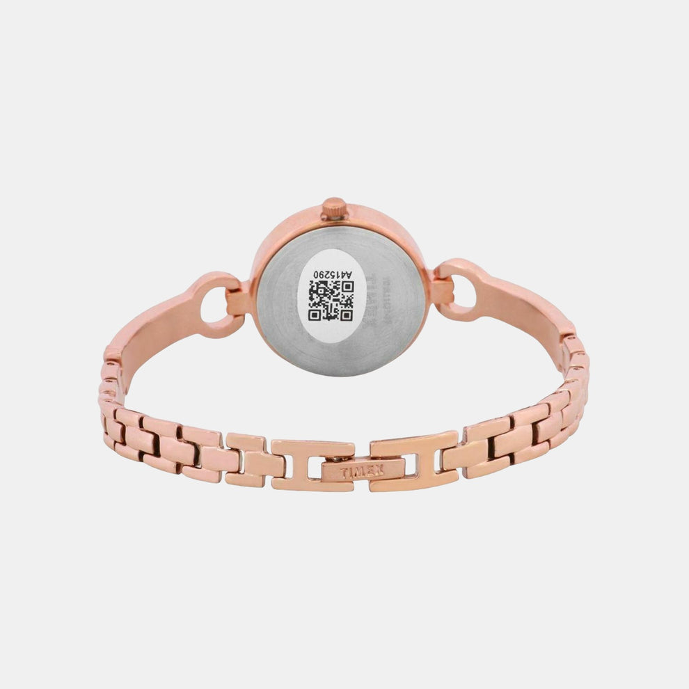 Timex TWEL11425 Women’s Rose‑Gold Dial Rose‑Gold Bracelet Analog Watch