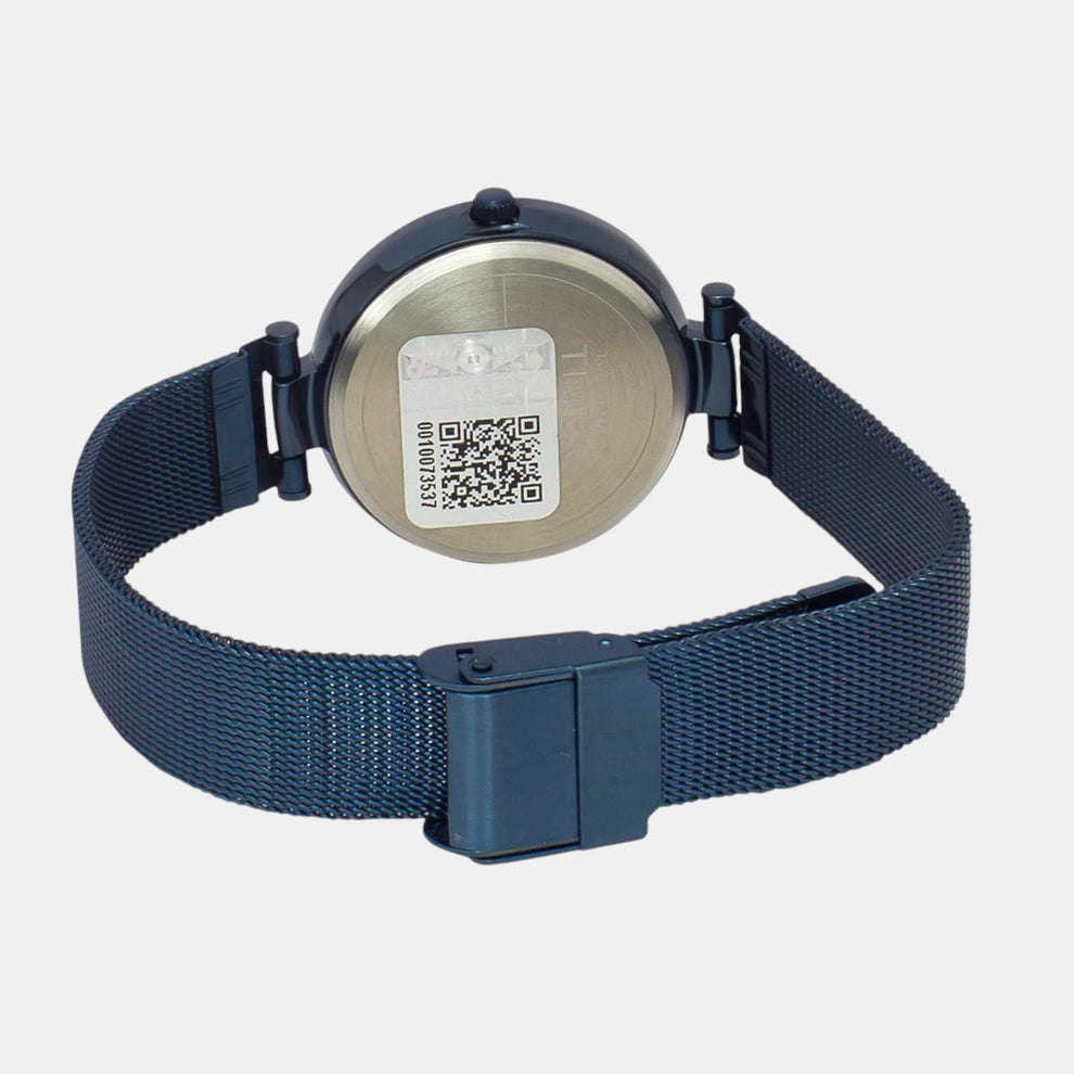 Timex TWEL11827 Women’s Blue Dial Analog Watch with Stainless Steel Strap