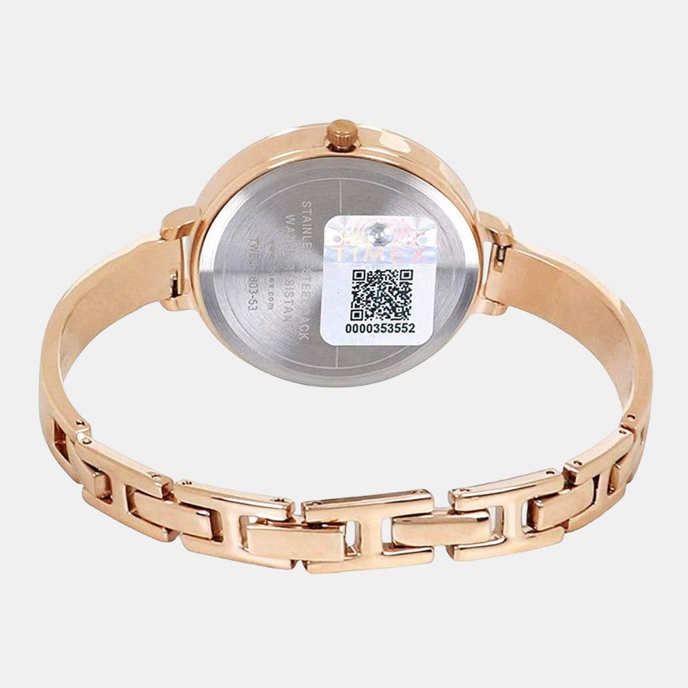 Timex TWEL12804 Women’s Silver Dial Rose-Gold Stainless Steel Analog Watch