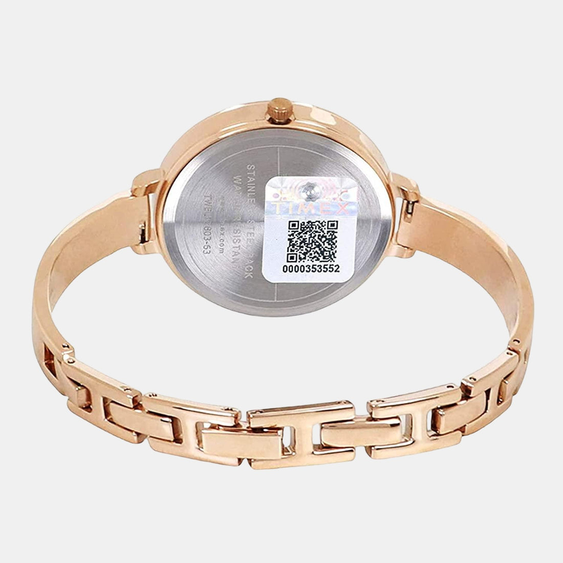 Timex TWEL12805 Women’s Black Dial Rose-Gold Stainless Steel Analog Watch