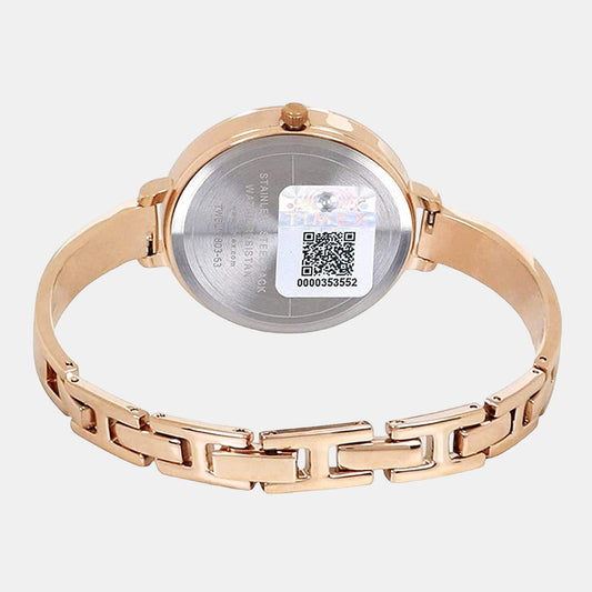 Timex TWEL12805 Women’s Black Dial Rose-Gold Stainless Steel Analog Watch