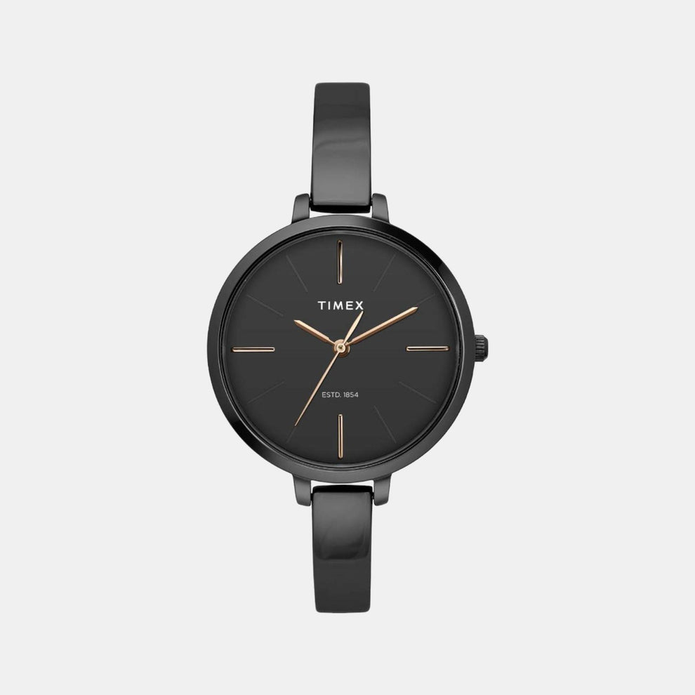 Timex TWEL12815 Women’s Black Dial Black Stainless-Steel Mesh Analog Watch