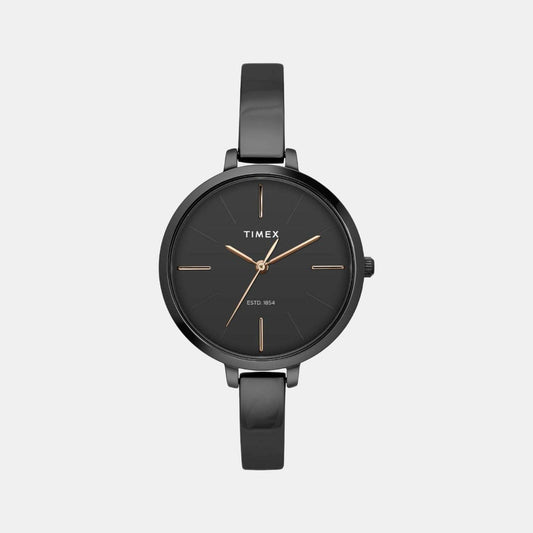 Timex TWEL12815 Women’s Black Dial Black Stainless-Steel Mesh Analog Watch