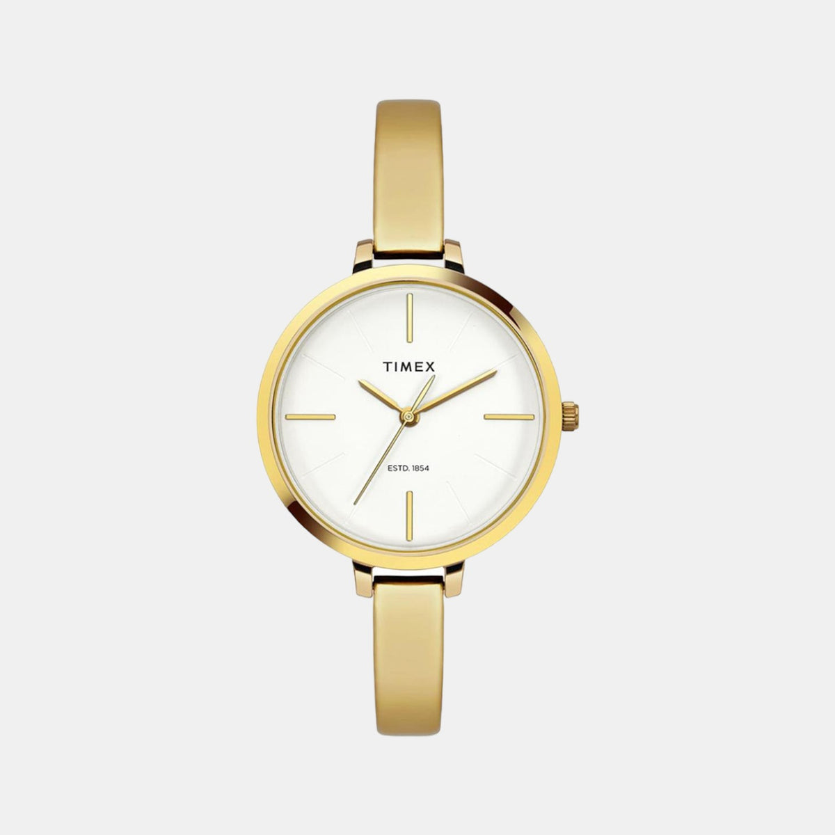 Timex TWEL12820 Silver Dial Gold-Tone Stainless Steel Bracelet Analog Women Watch – Round Case, Quartz Movement