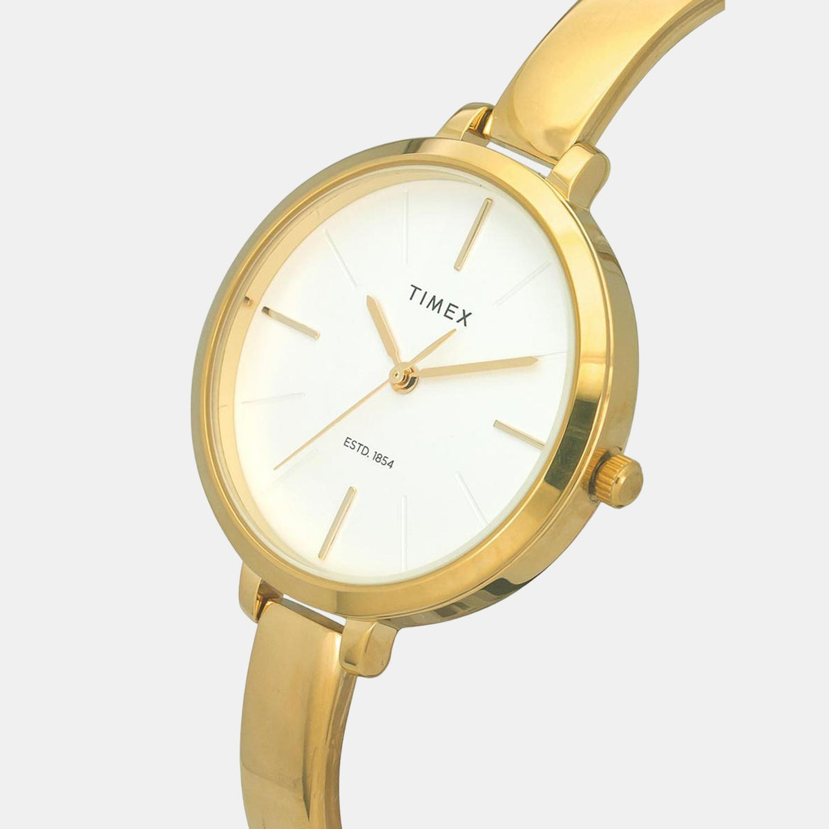 Timex TWEL12820 Silver Dial Gold-Tone Stainless Steel Bracelet Analog Women Watch – Round Case, Quartz Movement