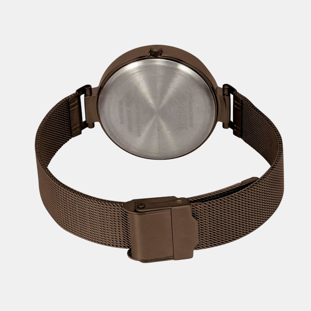 Timex TWEL14507 Women’s Brown Dial Analog Watch waith Stainless Steel Strap