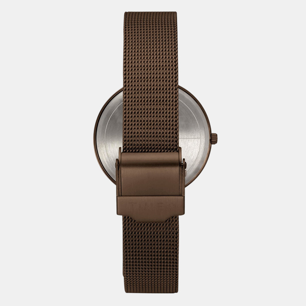 Timex TWEL14507 Women’s Brown Dial Analog Watch waith Stainless Steel Strap