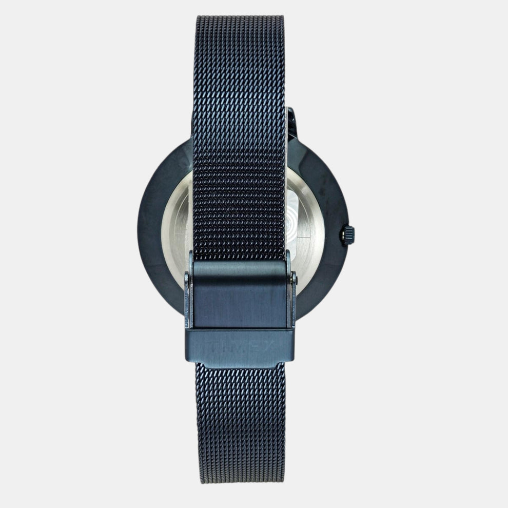 Timex TWEL14508 Women’s Blue Dial Analog Watch with Stainless Steel Strap
