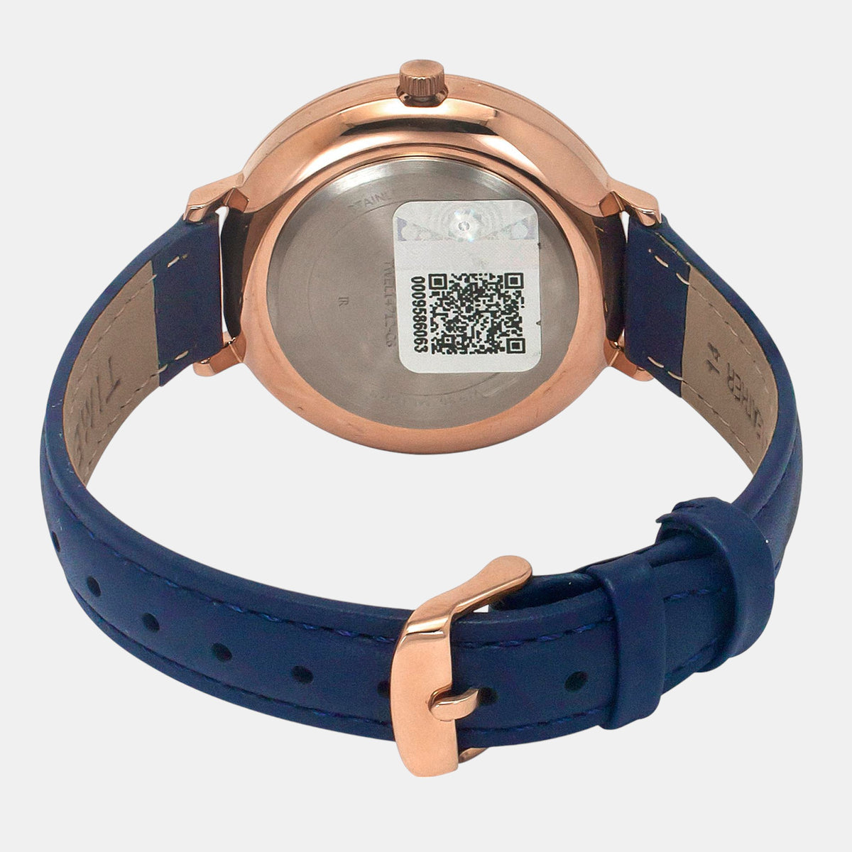 Timex TWEL14712 Blue Dial Analog Leather Strap Women Watch – Round Case, Quartz Movement