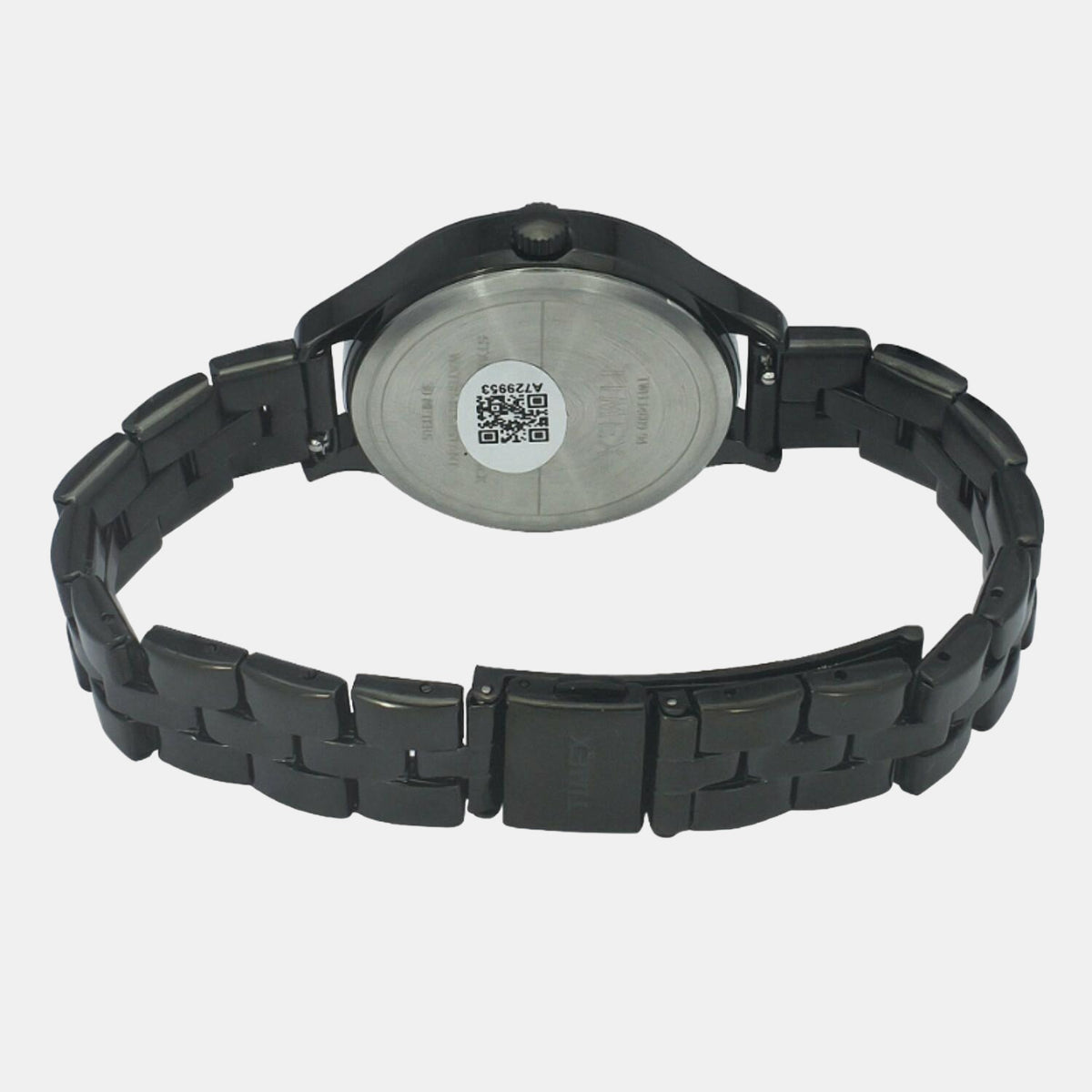 Timex TWEL14809 Black Stainless Steel Bracelet Analog Women Watch – Black Dial, Round Case, Quartz Movement