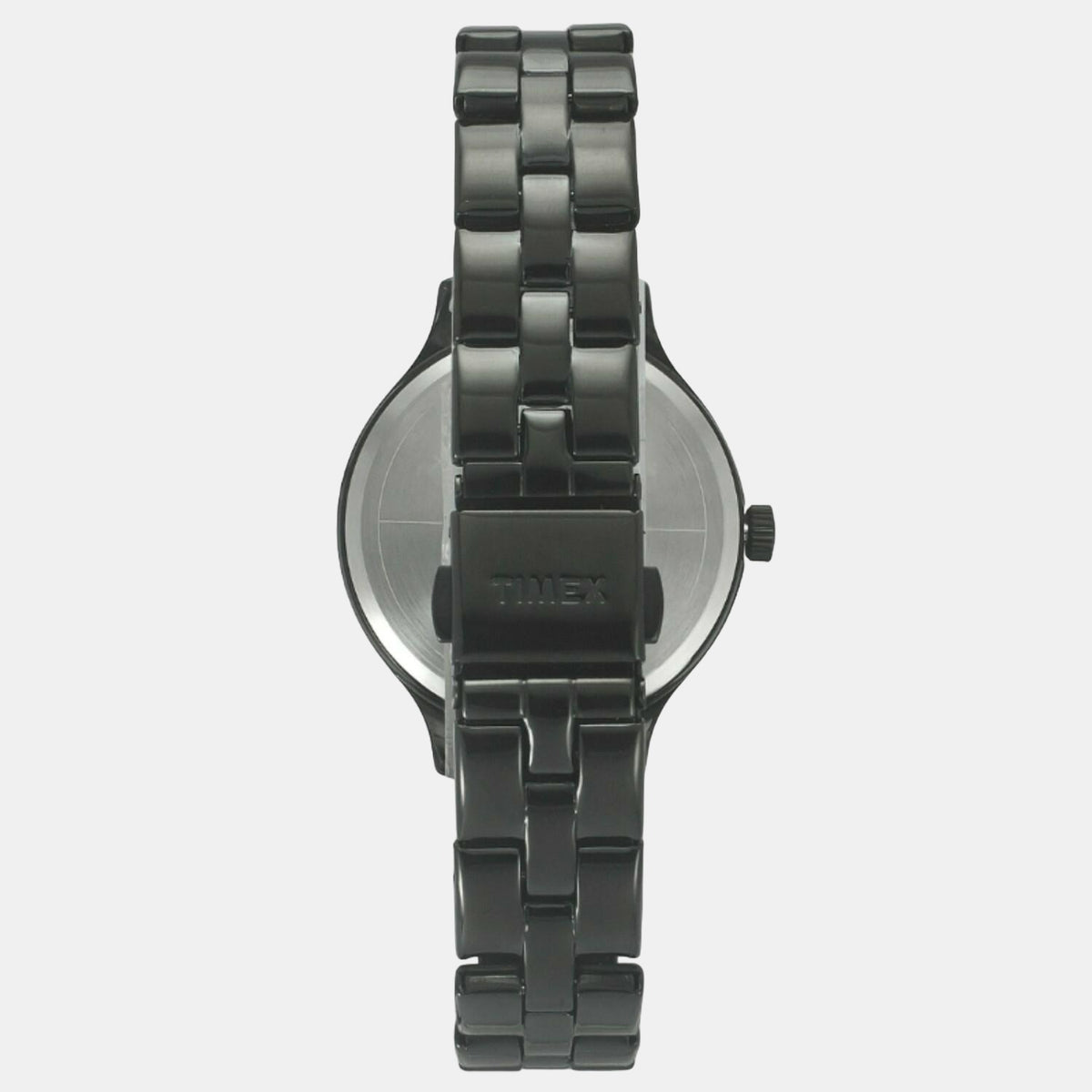 Timex TWEL14809 Black Stainless Steel Bracelet Analog Women Watch – Black Dial, Round Case, Quartz Movement