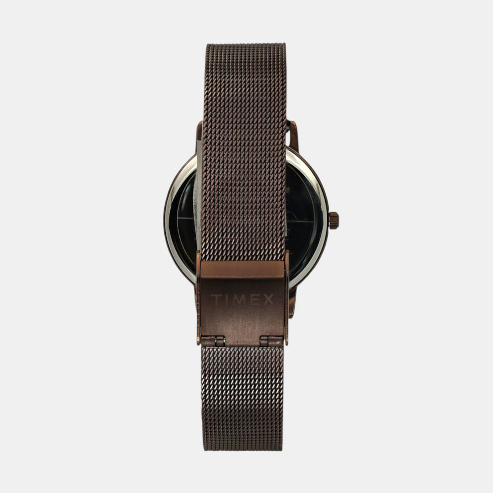 Timex TWEL15619 Women’s Brown Dial Quartz Analog Round Stainless Steel Strap Watch