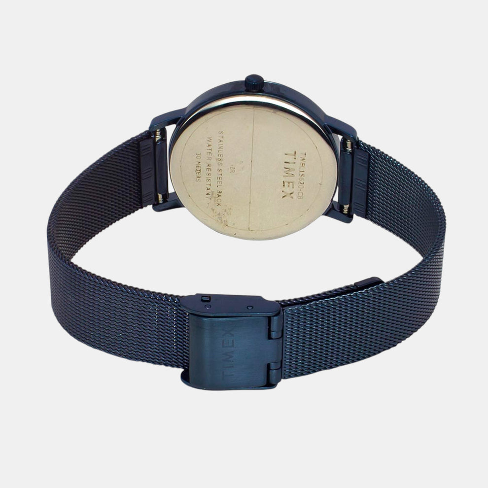 Timex TWEL15620 Women’s Blue Dial Analog Watch with Stainless Steel Strap