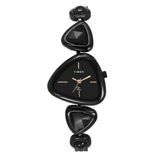 Timex TWEL17701 Fria Triangle Black Dial Women's Black Brass Analog Watch