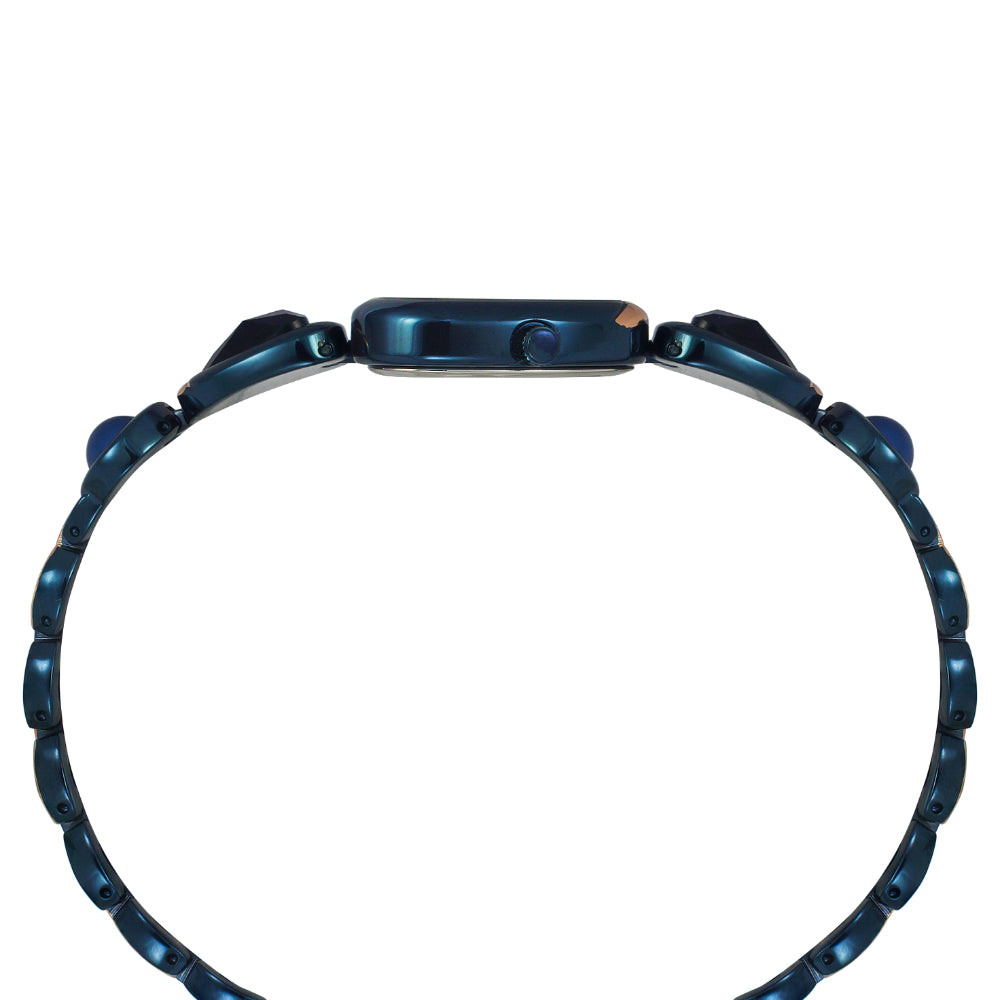 Timex TWEL17702 Quartz Analog Blue Triangle Dial Two-Tone Brass Bracelet Watch For Female