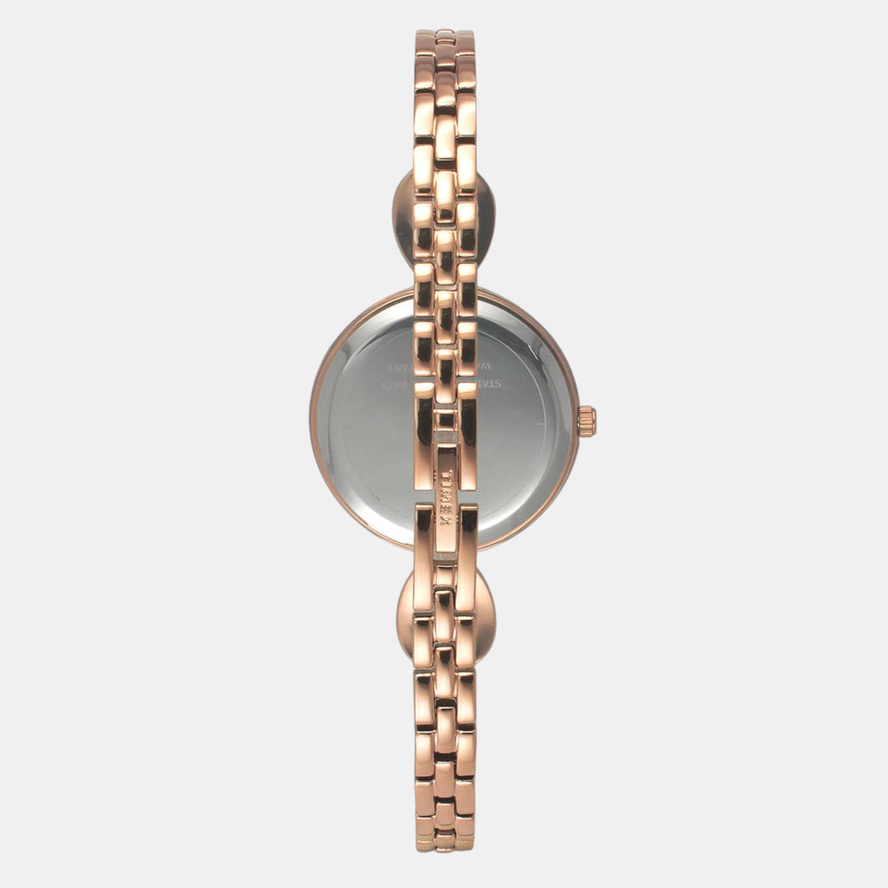 Timex TWEL18105 Women’s Silver Dial Quartz Analog Round Stainless Steel Watch