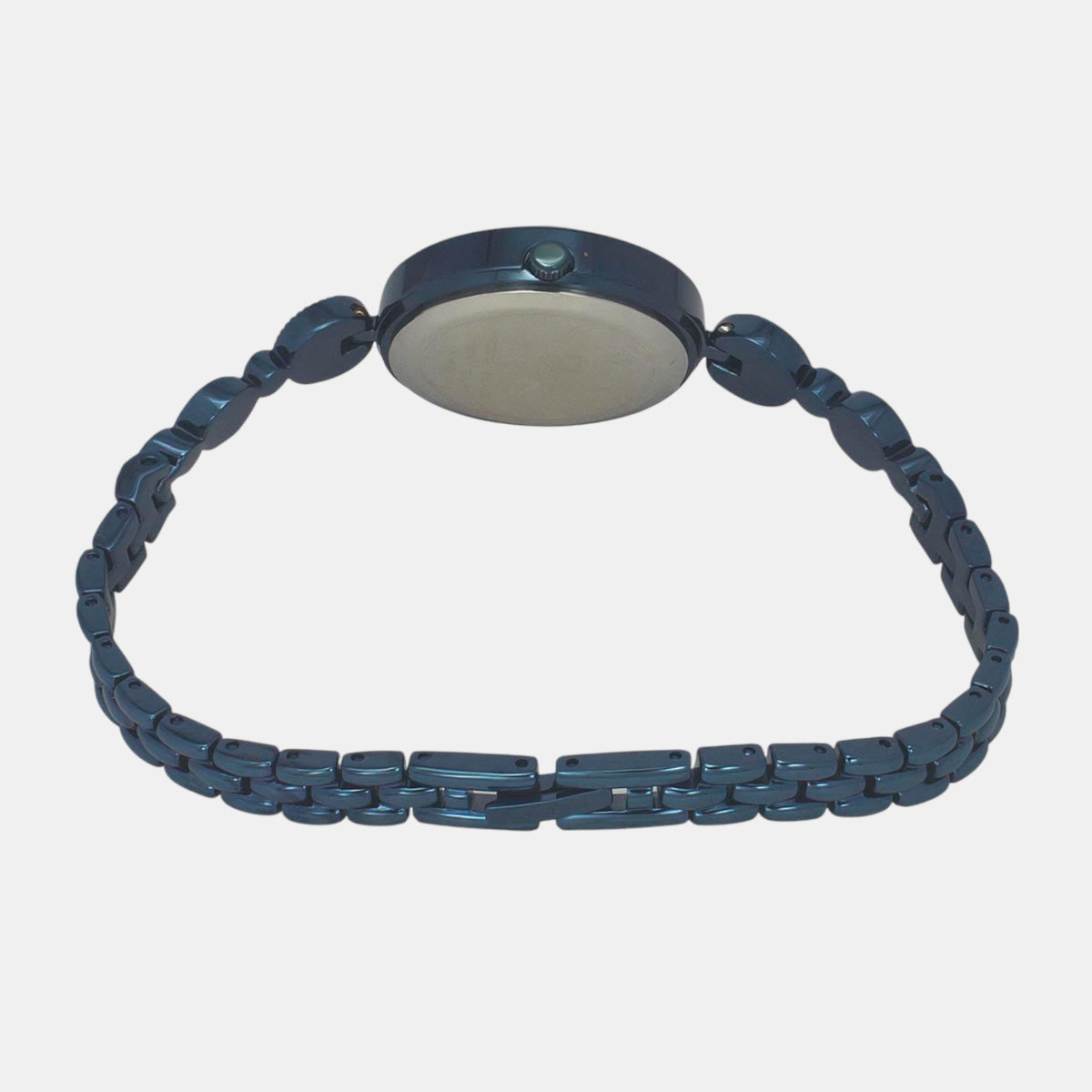 Timex TWEL18205 Blue Dial Brass Bracelet Analog Women Watch – Round Case, Quartz Movement