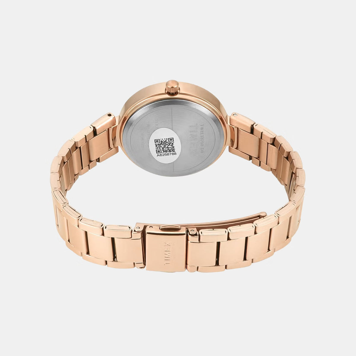 Timex TWEL18718 Quartz Analog Rose-Gold Round Dial Stainless Steel Bracelet Watch For Female
