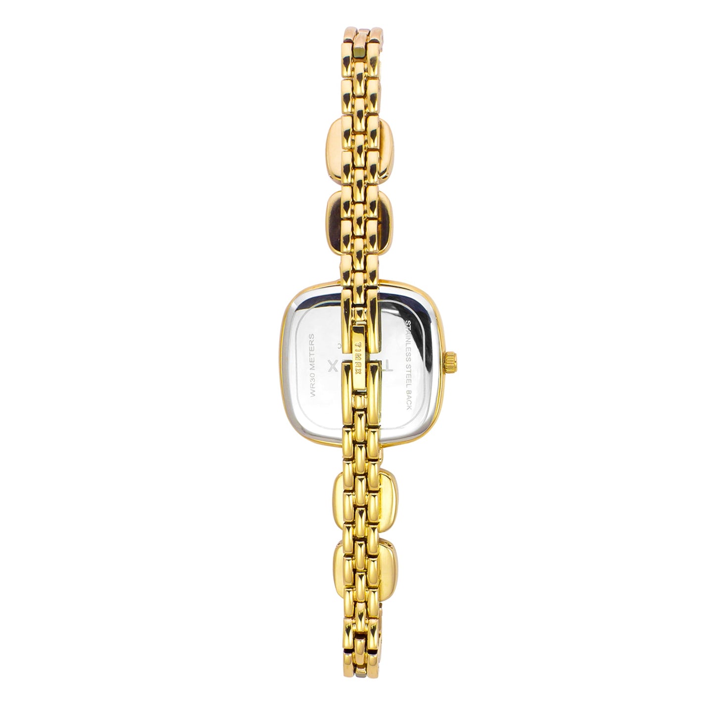 Timex TWEL21000 Quartz Analog Green Square Dial Gold-Tone Brass Bracelet Watch For Female