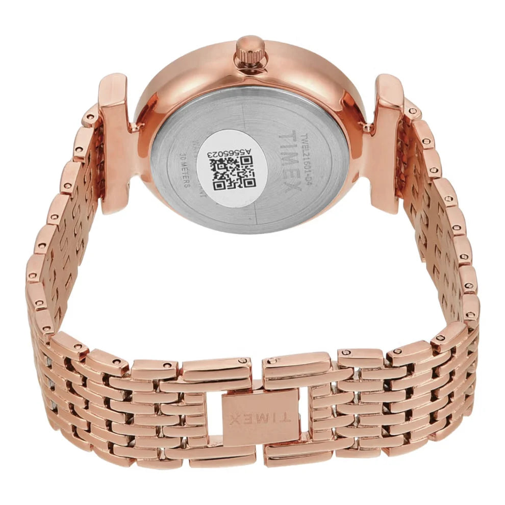 Timex TWEL21601 Rose Gold/Pink Dial Women’s Analog Stainless Steel Watch