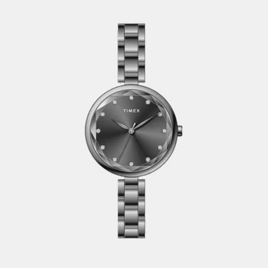 Timex TWEL21703 Women’s Grey Dial Analog Watch with Stainless-Steel Strap