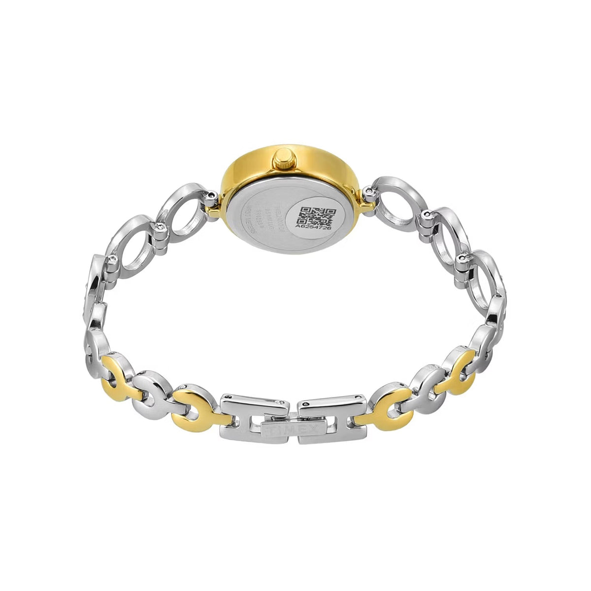 Timex TWEL24000 Quartz Analog Mother-of-Pearl White Round Dial Gold-Tone Brass Bracelet Watch For Female