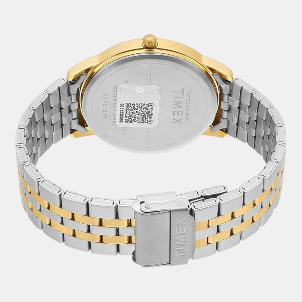 Timex TWTG12103 Men’s Silver Dial Analog Watch with Stainless Steel Strap