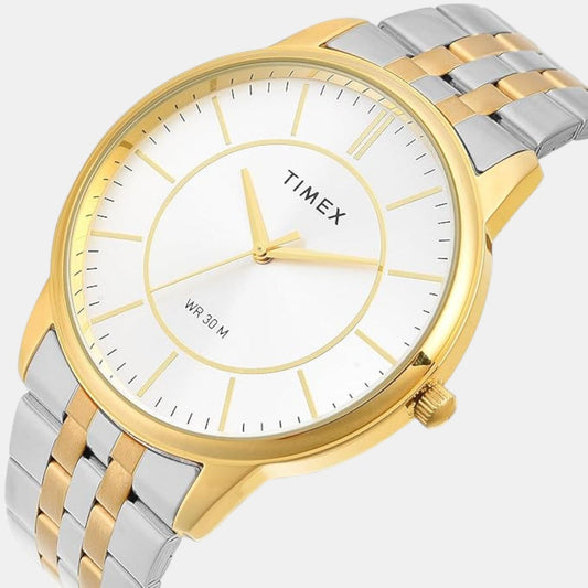 Timex TWTG12103 Men’s Silver Dial Analog Watch with Stainless Steel Strap
