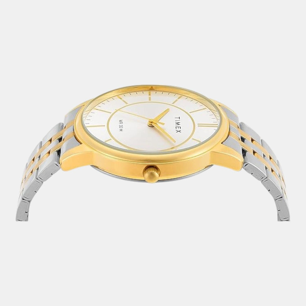 Timex TWTG12103 Men’s Silver Dial Analog Watch with Stainless Steel Strap