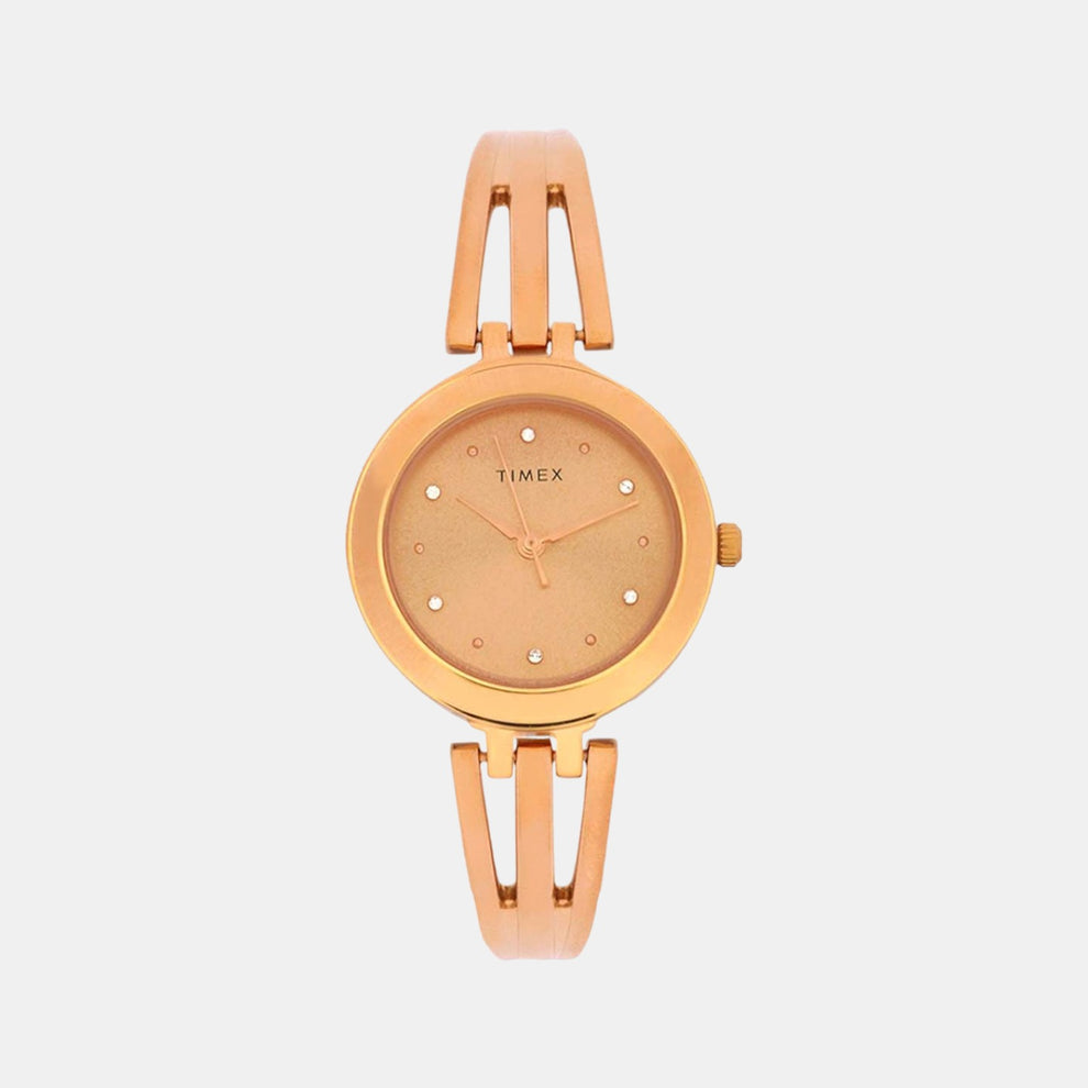 Timex TWTL10304 Women’s Gold Dial Gold Stainless‑Steel Analog Watch