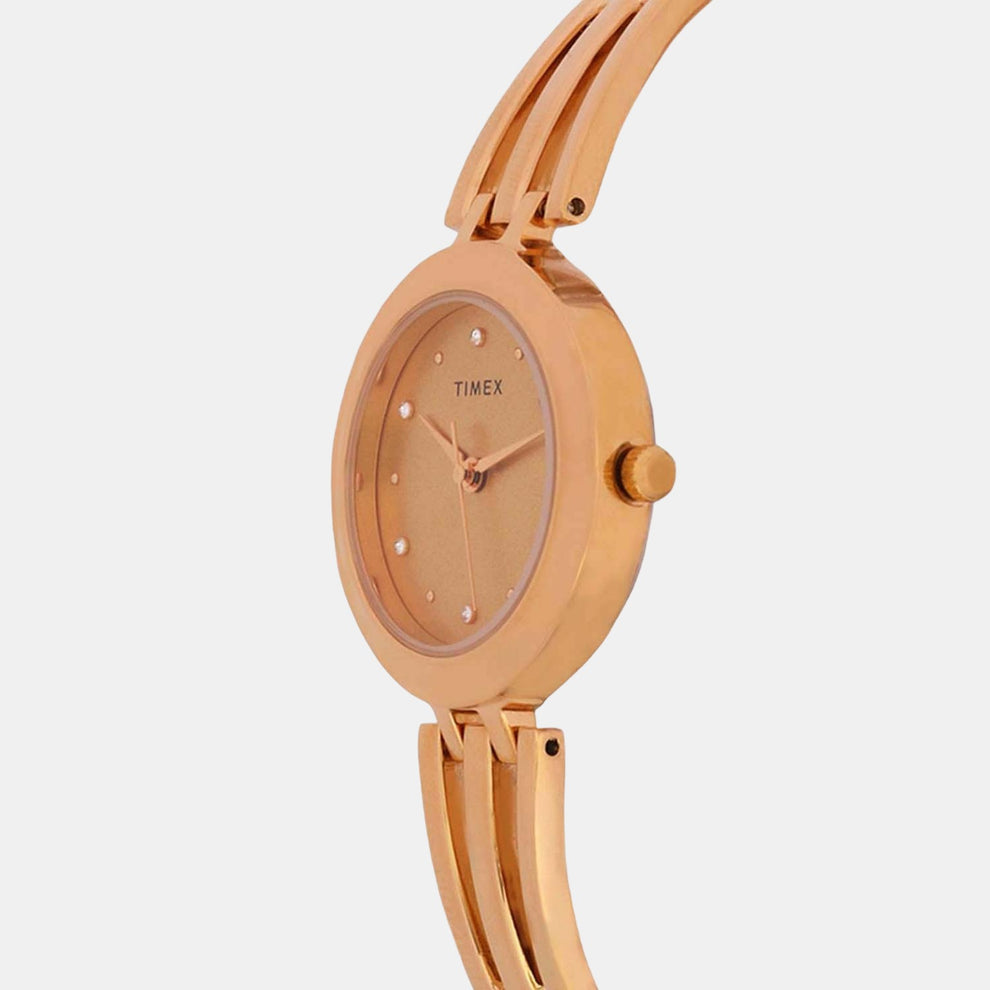 Timex TWTL10304 Women’s Gold Dial Gold Stainless‑Steel Analog Watch