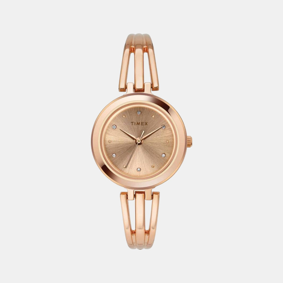Timex TWTL10305 Women’s Rose‑Gold Dial Rose‑Gold Bracelet Analog Watch