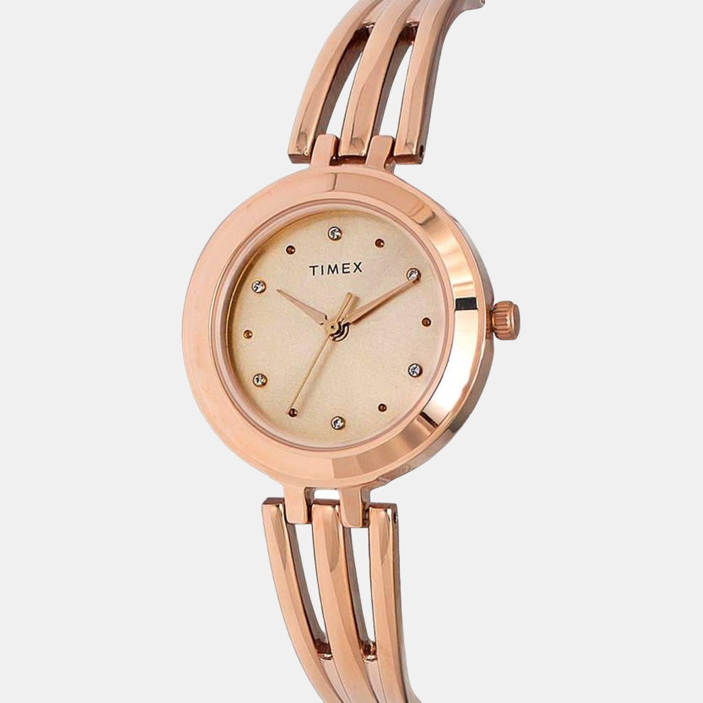 Timex TWTL10305 Women’s Rose‑Gold Dial Rose‑Gold Bracelet Analog Watch