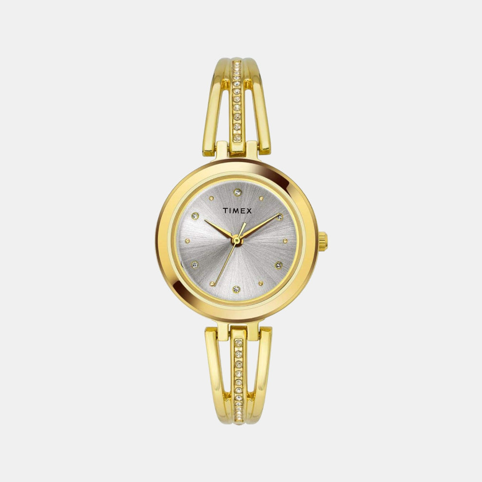 Timex TWTL10308 Women’s White Dial Quartz Analog Round Stainless Steel Watch