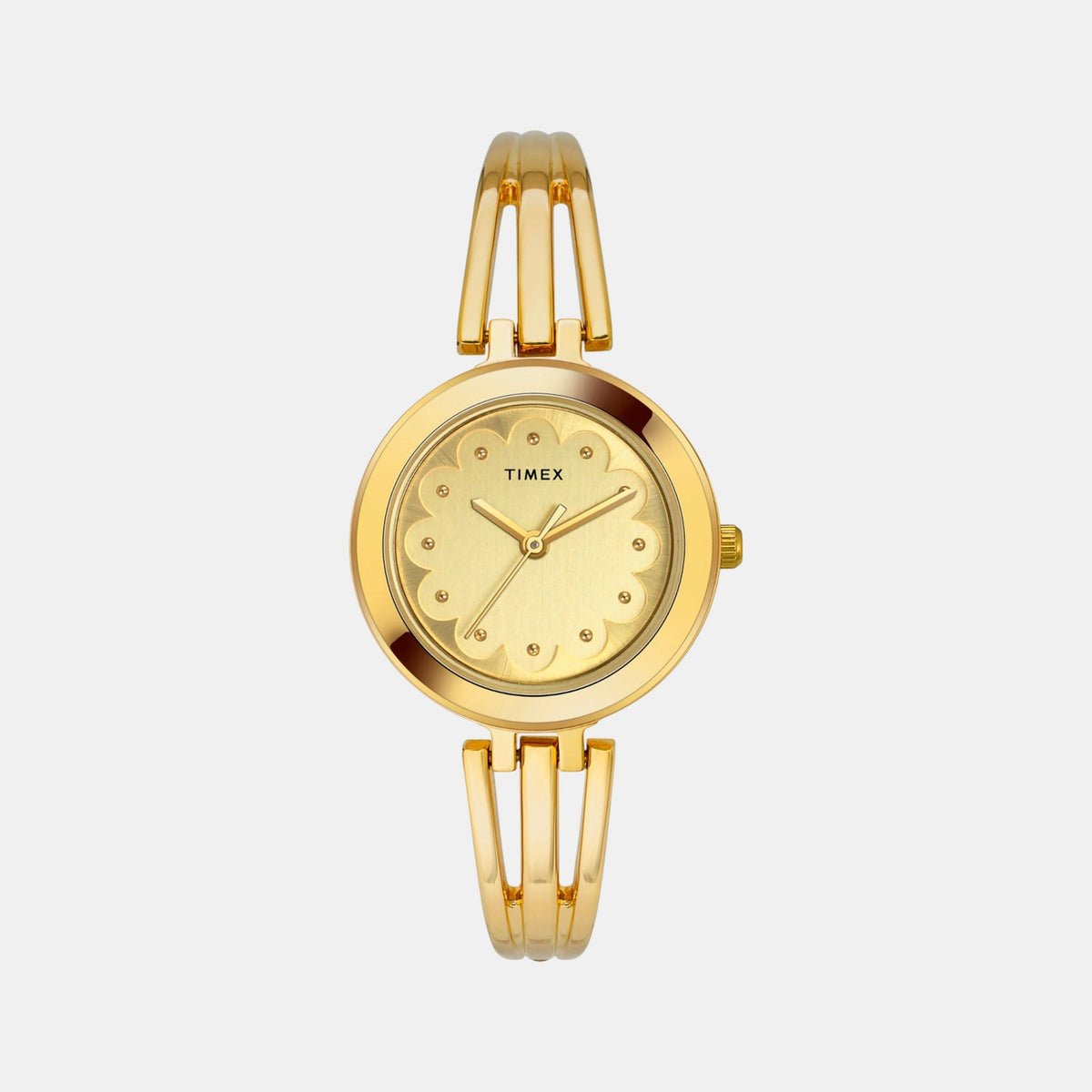 Timex TWTL10311 Champagne Dial Brass Bracelet Analog Women Watch – Round Case, Quartz Movement