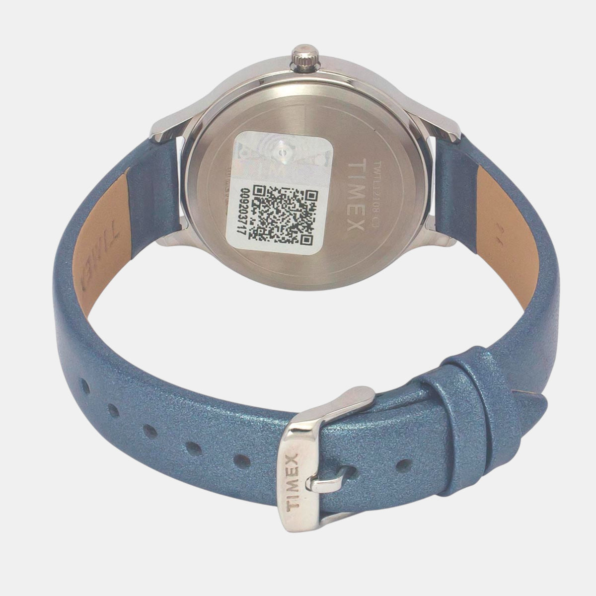 Timex TWTL12108 Blue Dial Blue Leather Strap Analog Women Watch – Round Case, Quartz Movement