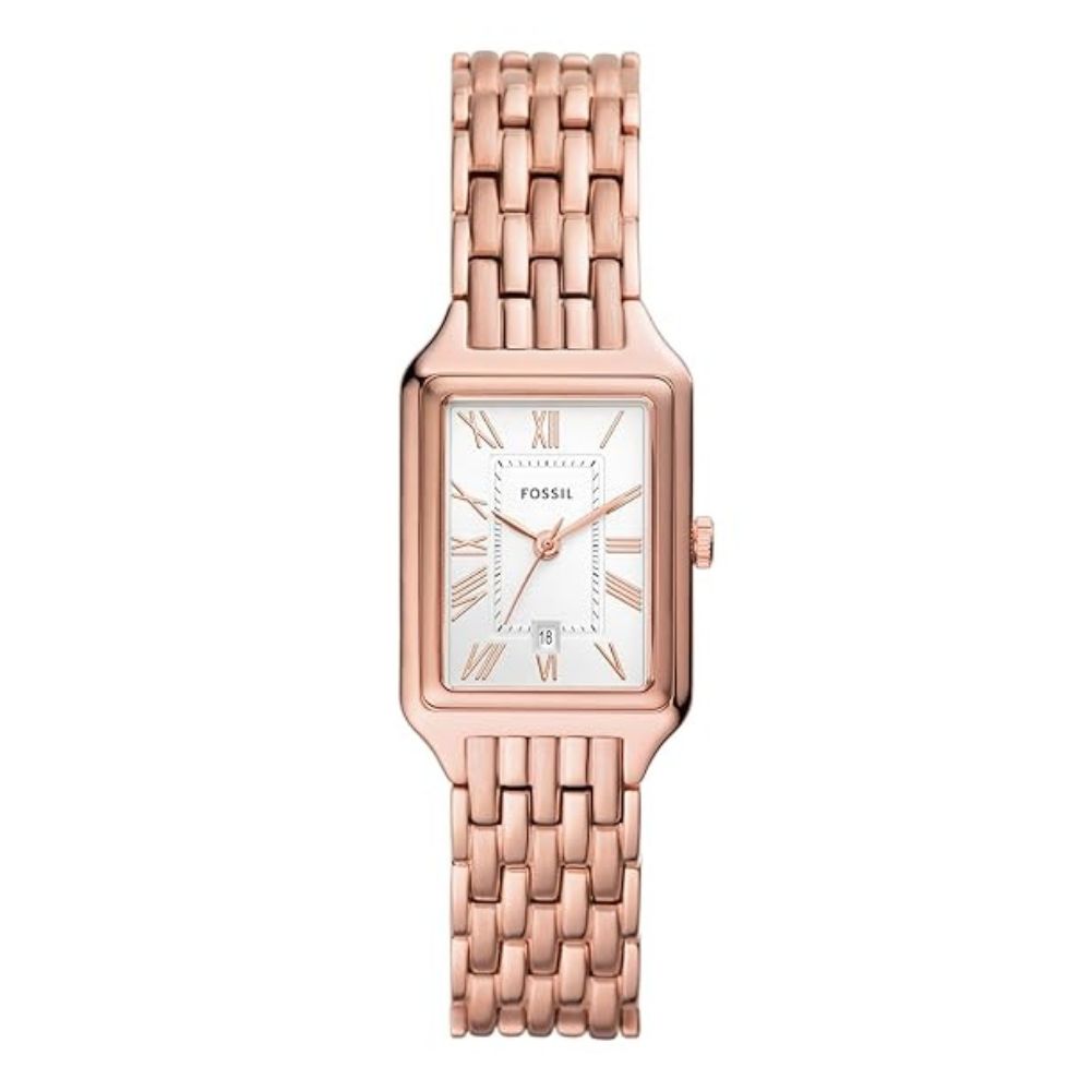 Fossil ES5271 Women's Quartz Analog Watch White Dial Rose Gold Stainless Steel Strap