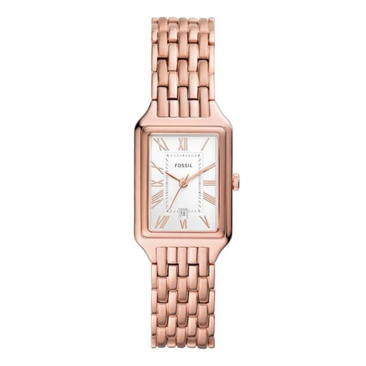 Fossil ES5271 Women's Quartz Analog Watch White Dial Rose Gold Stainless Steel Strap