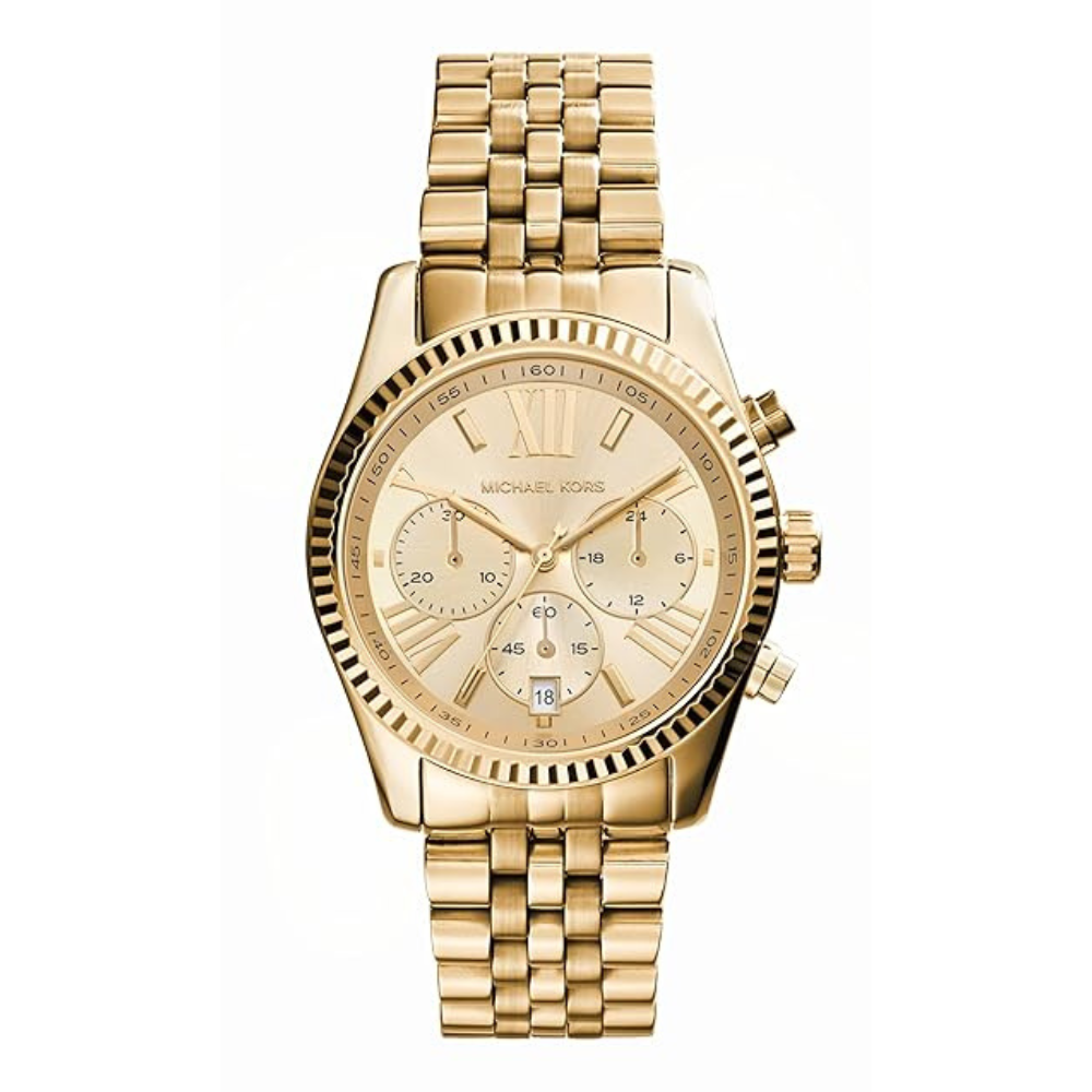Michael Kors MK7378I Lexington Quartz Chronograph Gold Dial Gold Stainless Steel Women's Watch