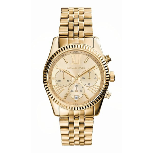 Michael Kors MK7378I Lexington Quartz Chronograph Gold Dial Gold Stainless Steel Women's Watch