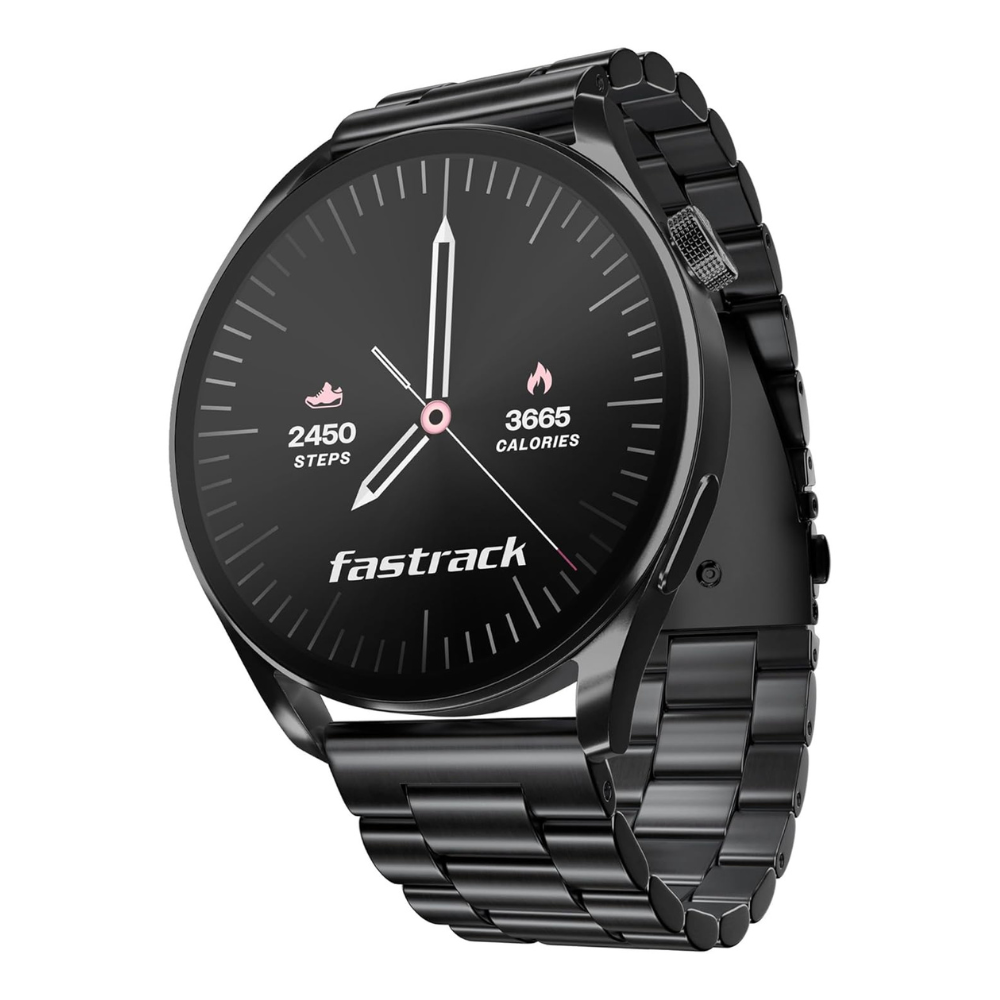 Fastrack 38126NM01 Dezire FX1 Unisex Black Metal Bluetooth Calling Smartwatch