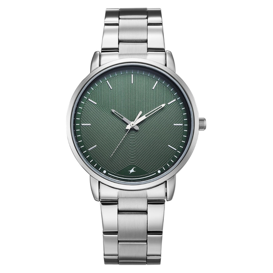 Fastrack 38159SM07 Stunners X Quartz Analog Green Dial Silver Stainless Steel Men's Watch