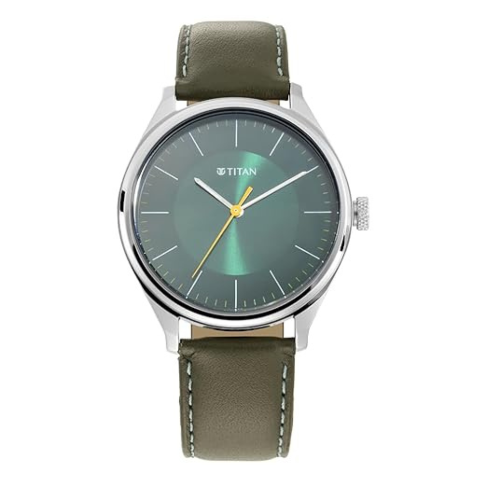 Titan NP1802SL04 Workwear Urban Edge Green Dial Men's Green Leather Analog Watch