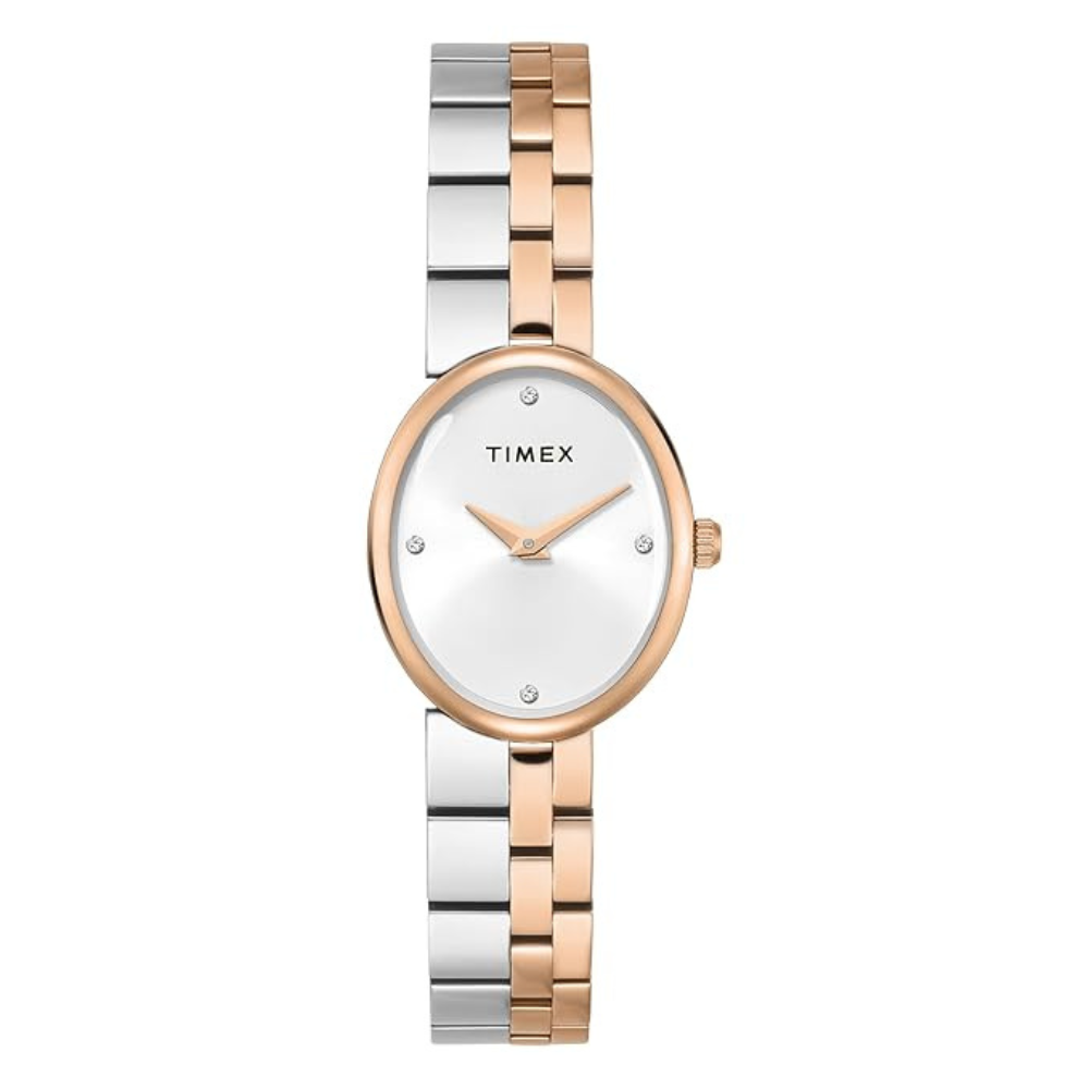 Timex TWEL27101 Trendline Silver Dial Women's Two-Tone Stainless Steel Analog Watch