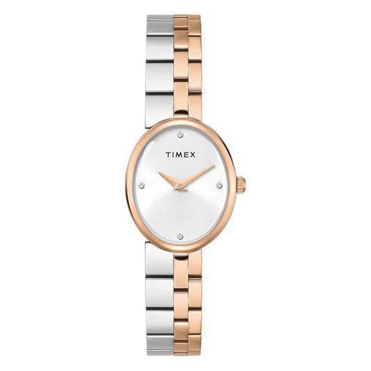 Timex TWEL27101 Trendline Silver Dial Women's Two-Tone Stainless Steel Analog Watch