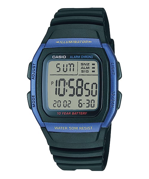 Casio D055 Youth Unisex Quartz Digital Watch with White Dial, Black Resin Strap