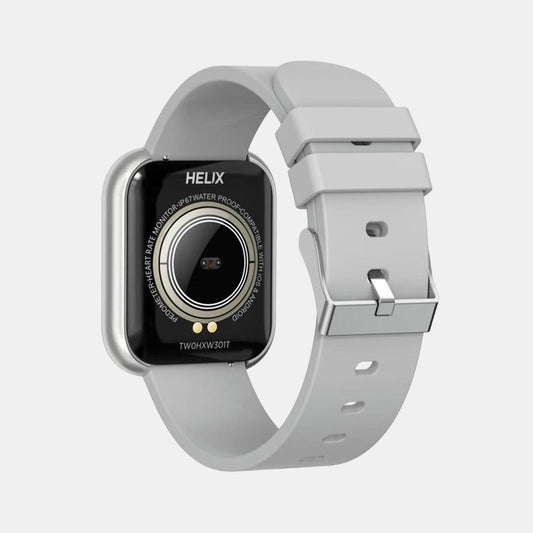 Timex TW0HXW301T-GREY Helix Metal Fit Smart Watch – Grey Silicone Strap, Rectangular Touch Display, Bluetooth Connectivity, Health Tracking